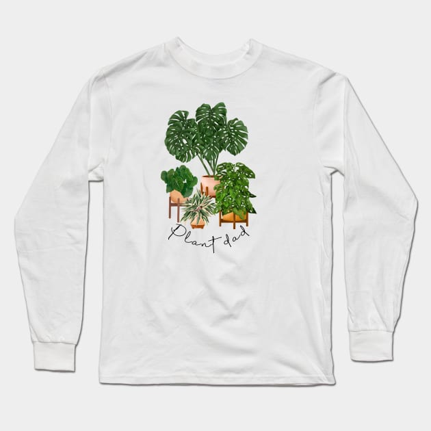 Plant dad Long Sleeve T-Shirt by Gush Art Studio 1